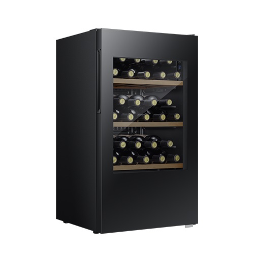 Hisense RW12D4NWG0 - Cantinetta Vino con Compressore, Libera Installazione, Capacità 30 Bottiglie, Classe G, Ripiani in Legno, Vetri Anti UV, Display Touch, Illuminazione Led