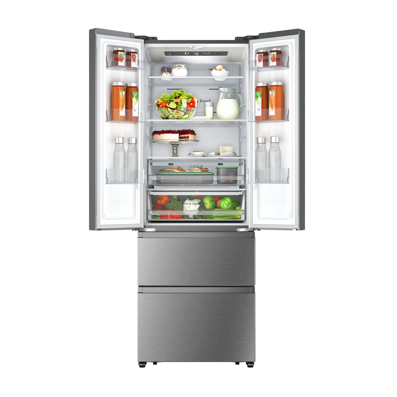 Hisense Frigorifero Side by Side RF632N4BCE French Door 485L No Frost Classe E Acciaio Inox Libera Installazione