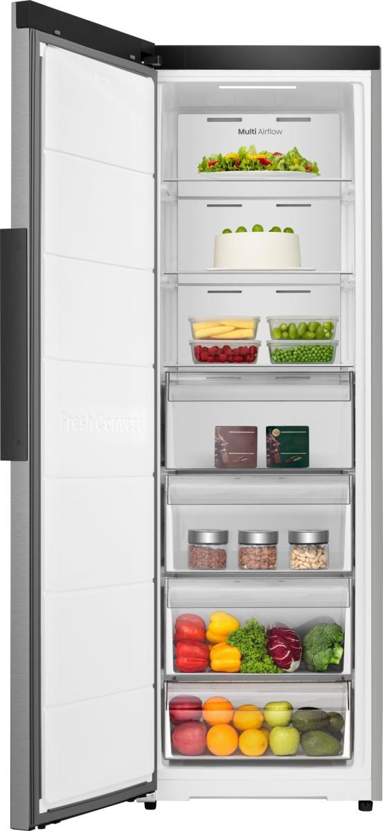 Hisense FT3K310SEIE Congelatore Verticale Multi Air Flow, Total No Frost, Capacità 312 L, Classe E, Inox, 185.6 x 59.5 cm