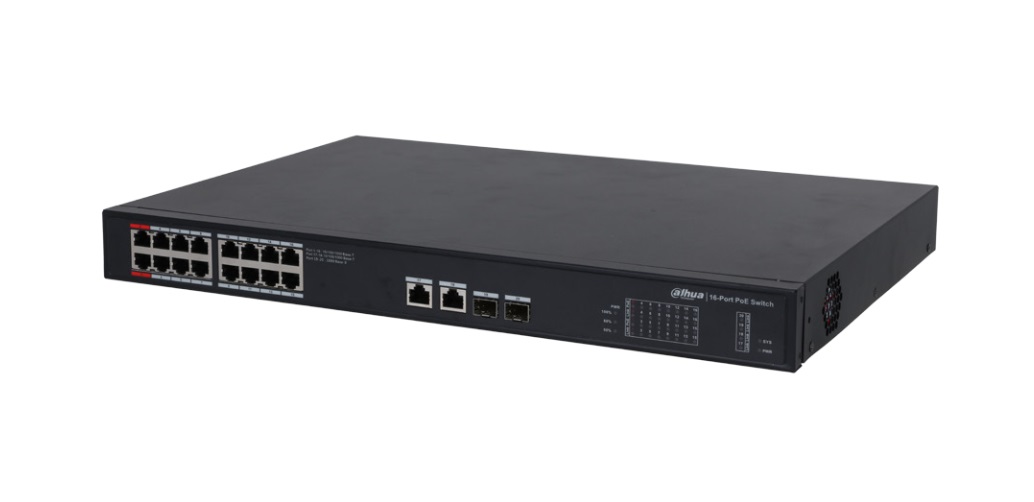 Dahua Technology DH-PFS3220-16GT-190 Switch di Rete Non Gestito L2 Gigabit Ethernet PoE 1U Nero