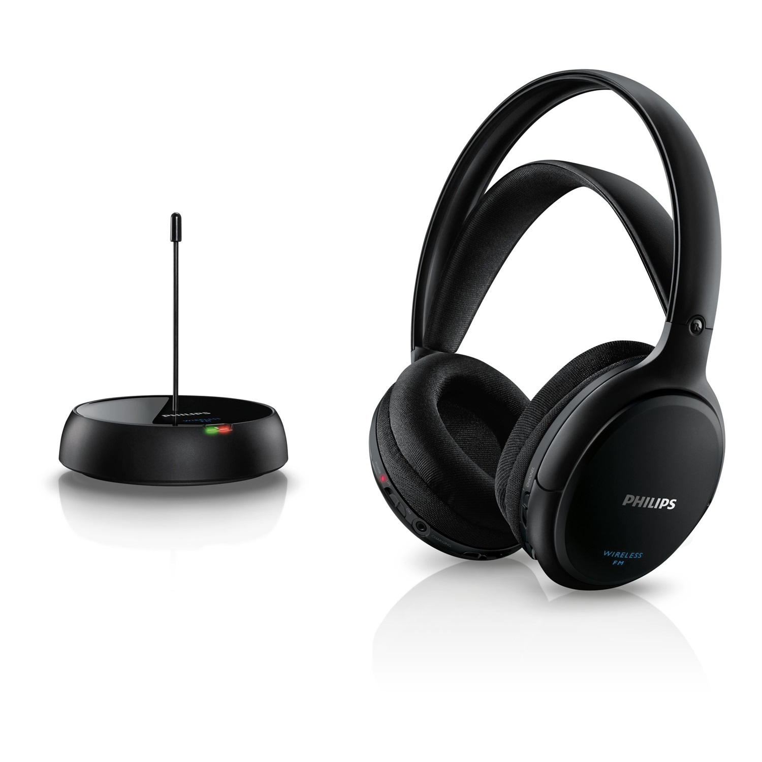 Philips Cuffia HiFi Wireless SHC5200/10 - Nero, Sovrauricolari, 32 mm Driver, Trasmissione FM, 10-20000 Hz, Sensibilità 100 dB