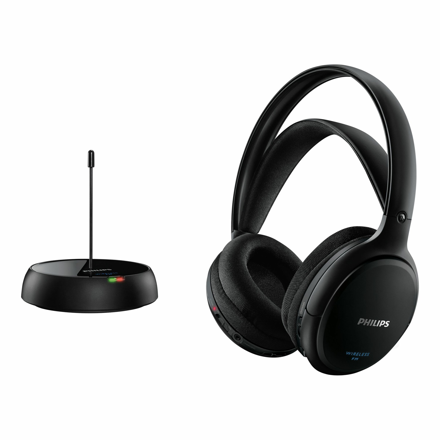 Philips Cuffia HiFi Wireless SHC5200/10 - Nero, Sovrauricolari, 32 mm Driver, Trasmissione FM, 10-20000 Hz, Sensibilità 100 dB