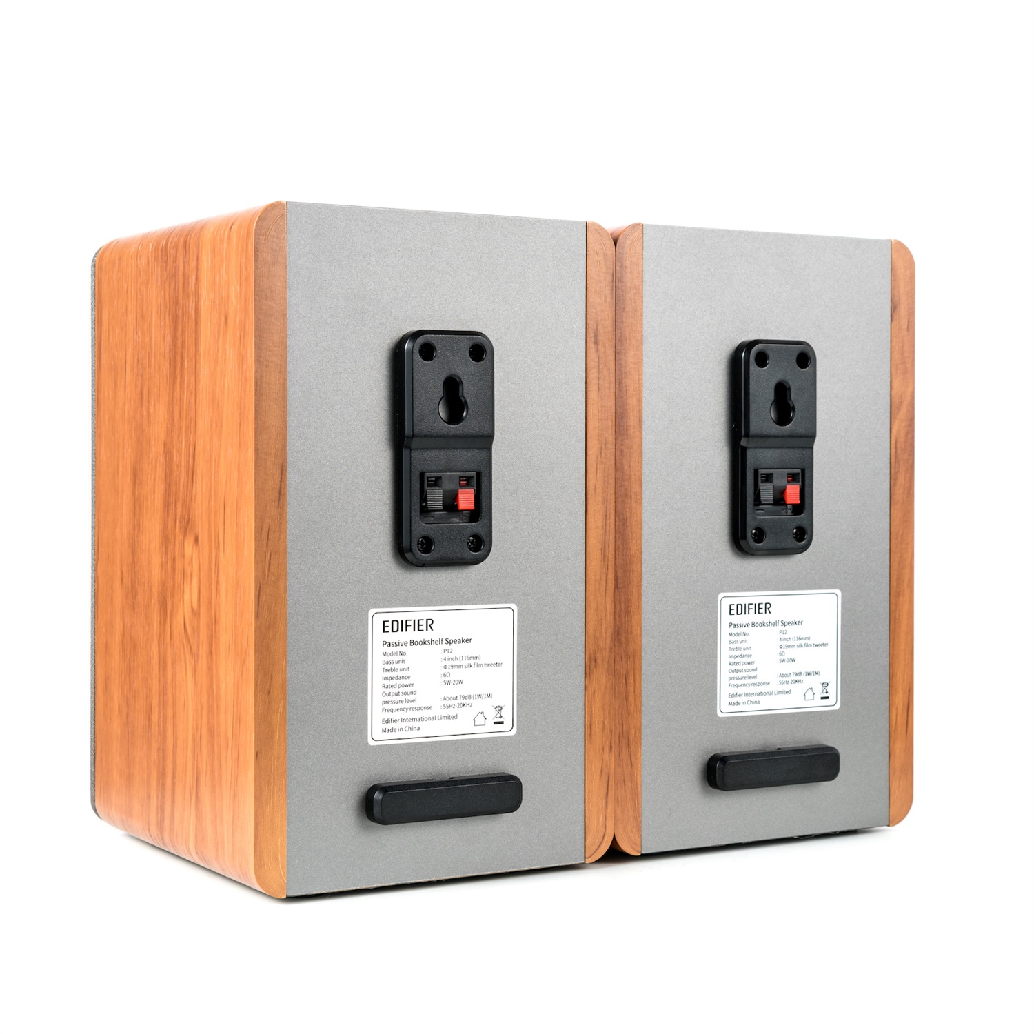 Edifier P12 - Altoparlanti passivi da scaffale in legno con supporto a parete integrato, 20 W