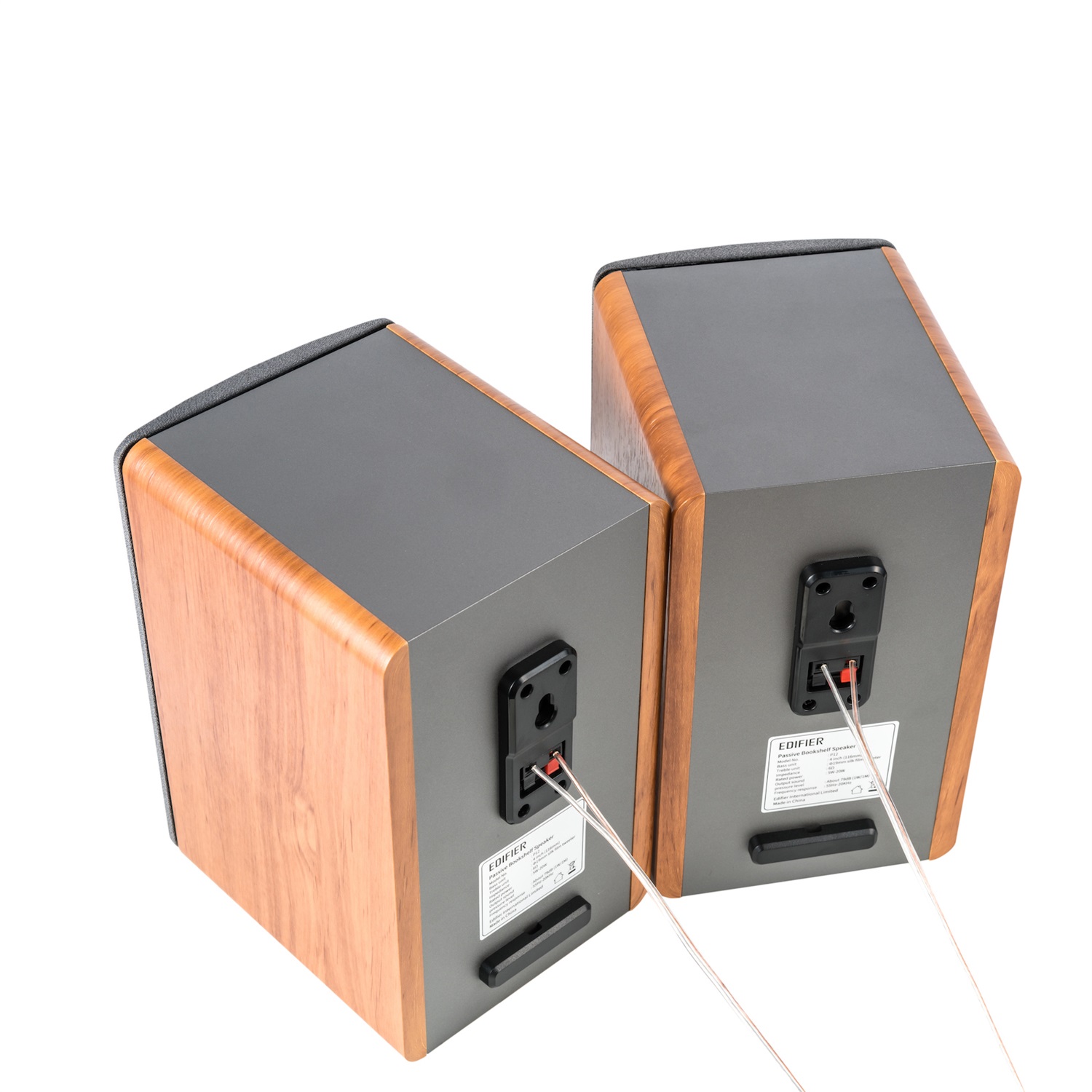 Edifier P12 - Altoparlanti passivi da scaffale in legno con supporto a parete integrato, 20 W