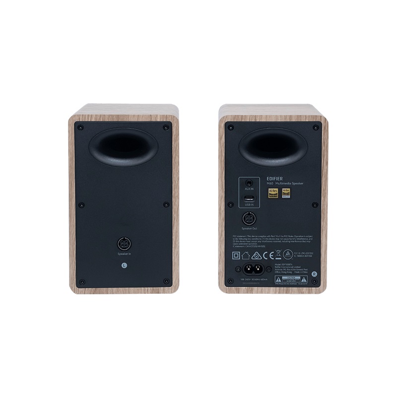 EDIFIER M60 OAK - Sistema di altoparlanti attivo 2.0 Bluetooth in legno compatto