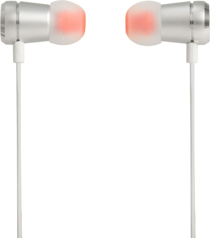 JBL T290 Auricolari In-ear Cablati Argento con Suono Pure Bass e Microfono