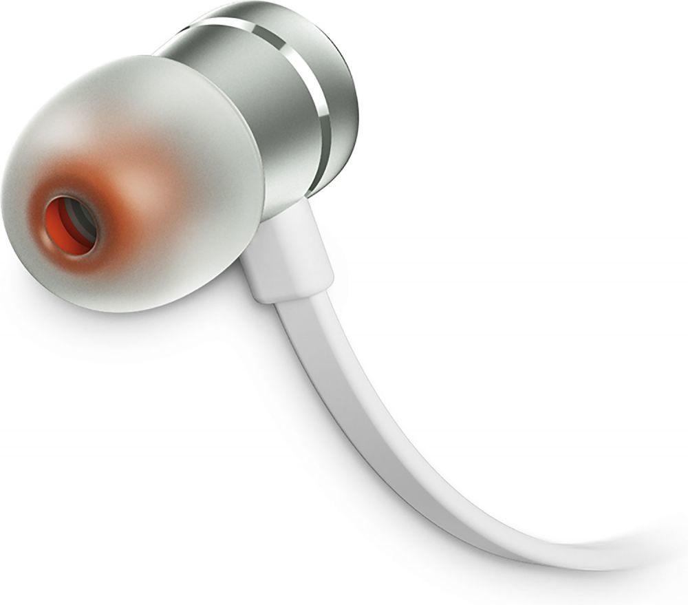 JBL T290 Auricolari In-ear Cablati Argento con Suono Pure Bass e Microfono