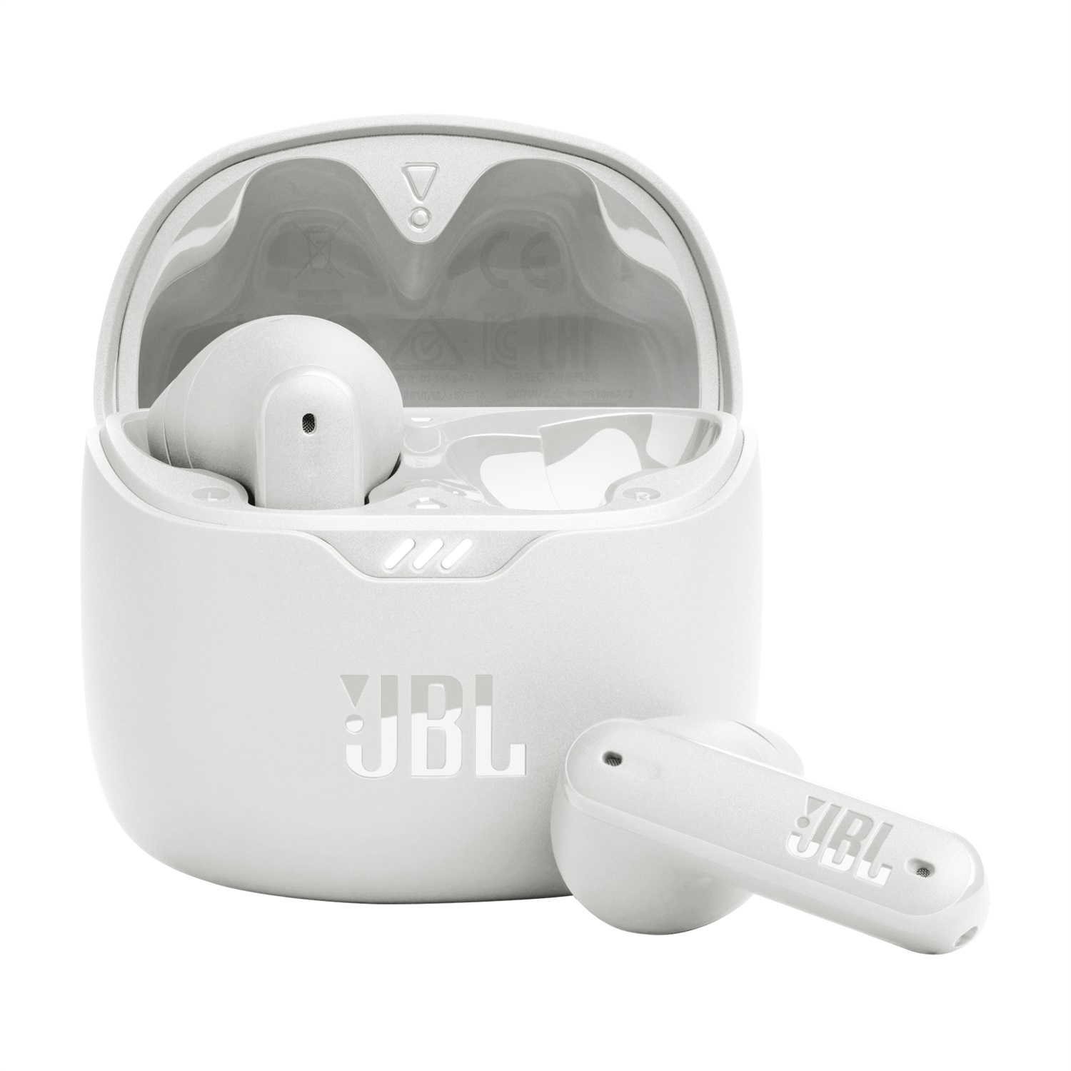 JBL Tune Flex Auricolari True Wireless Stereo (TWS) In-ear Bianco con Cancellazione Attiva del Rumore, Bassi Potenti, Impermeabili IPX4 e 32 Ore di Autonomia