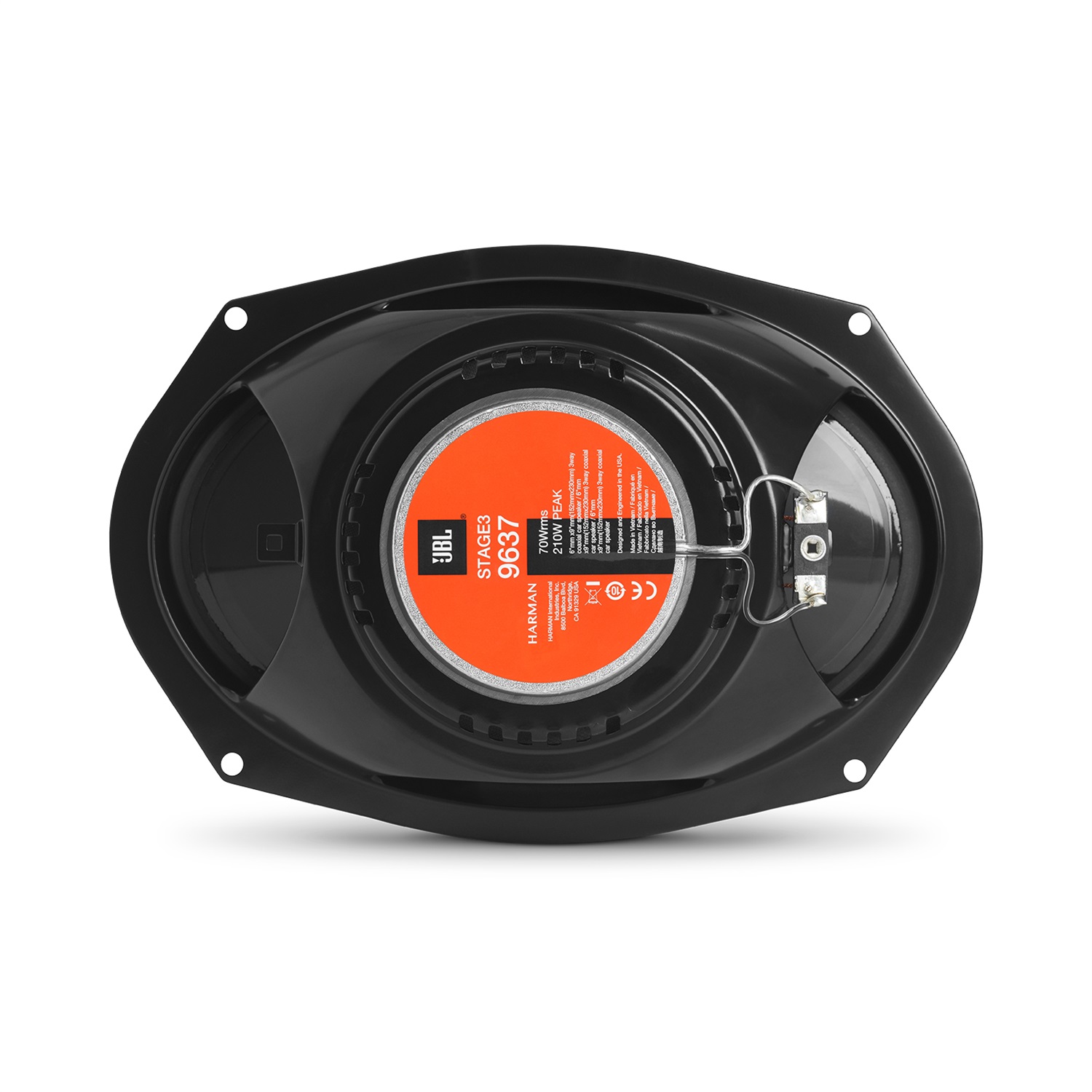 JBL Stage3 9637 Altoparlante Auto Ovale 3-vie 375 W - Set da 2 pezzi, Design Compatto e Facile da Installare