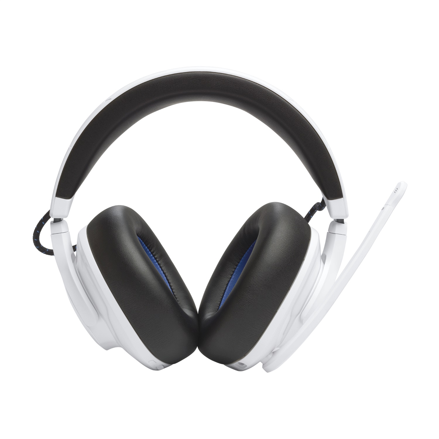 JBL Quantum 910P Cuffie Gaming Over Ear Wireless Bluetooth con Cancellazione Attiva del Rumore, Head Tracking e Microfono a Braccio - Blu e Bianco