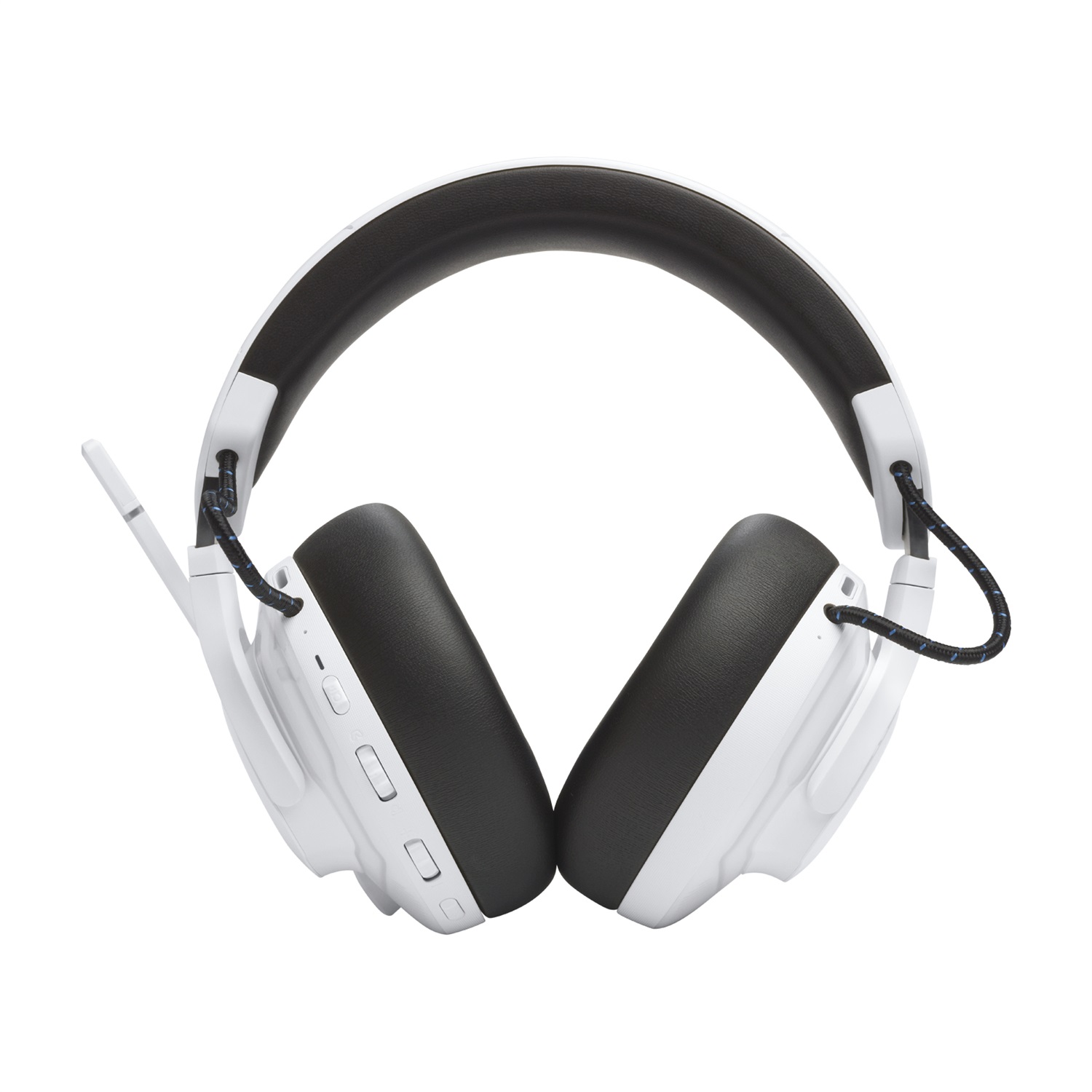 JBL Quantum 910P Cuffie Gaming Over Ear Wireless Bluetooth con Cancellazione Attiva del Rumore, Head Tracking e Microfono a Braccio - Blu e Bianco