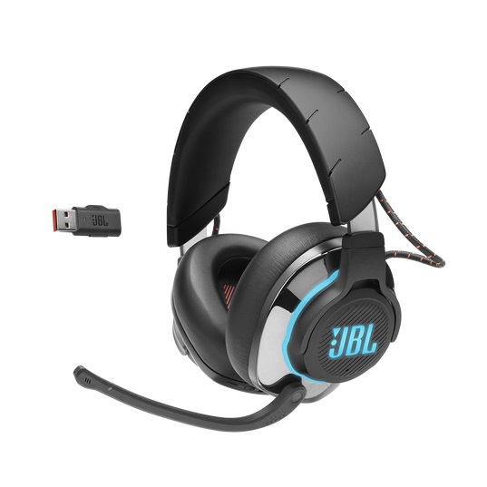 JBL Quantum 810 Cuffie Gaming Over-Ear Wireless 2,4 GHz e Bluetooth con Microfono, Cancellazione Attiva Rumore, RGB e Dual Surround, Compatibilità Multipiattaforma, Nero