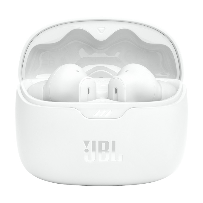 JBL Tune Beam Auricolari In-Ear True Wireless Bluetooth 5.3 con Cancellazione Attiva del Rumore, Impermeabili IP54, fino a 48 Ore di Autonomia, Bassi Puri, Bianco