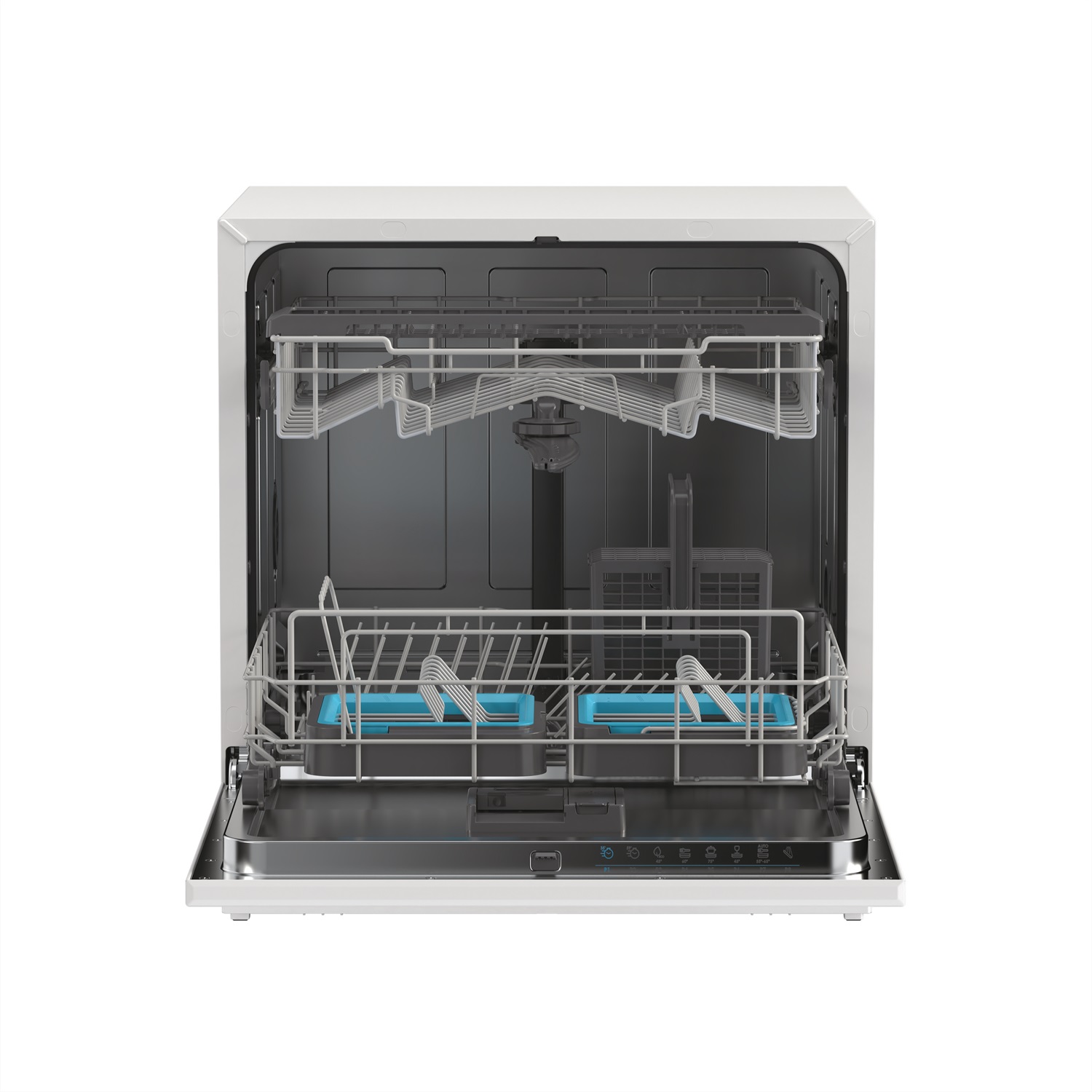 Candy Rapido CP 8F9FFW Lavastoviglie Compatta 8 Coperti, 8 Programmi, Lavaggio e Asciugatura in 35 Minuti, Partenza Ritardata, Dimensioni 59,5x50,1x55 cm, Bianco, Classe F