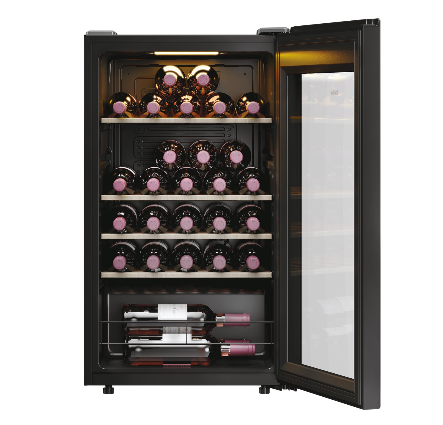 Haier Wine Bank 50 Serie 3 HWS34GGH1 Cantinetta vino con compressore Libera installazione 34 bottiglie Nero Wi-Fi Classe G