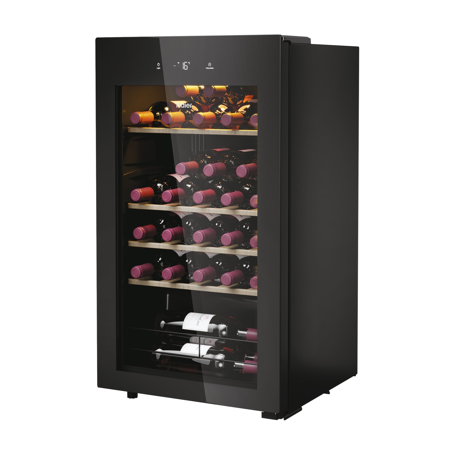 Haier Wine Bank 50 Serie 3 HWS34GGH1 Cantinetta vino con compressore Libera installazione 34 bottiglie Nero Wi-Fi Classe G
