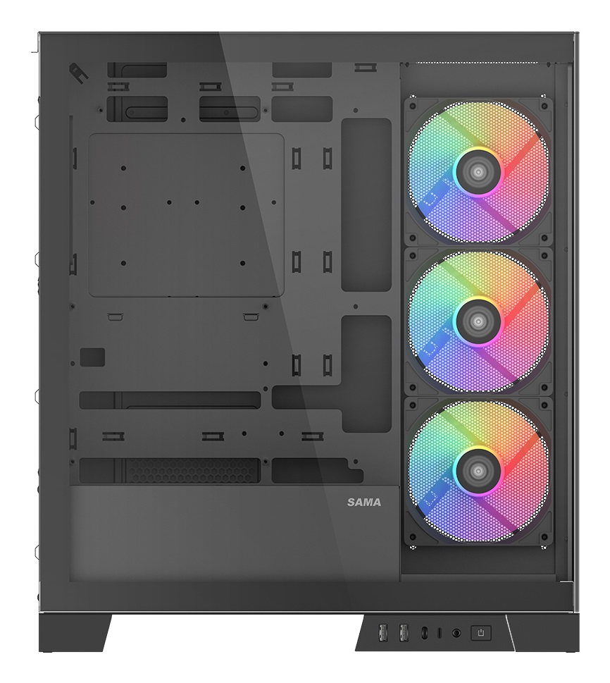 SAMA V50 - Case Midi Tower ATX con Pannelli in Vetro Temperato e Ventole ARGB PWM