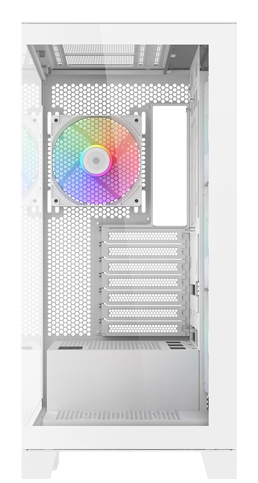 SAMA V50 Midi Tower Bianco - Case ATX con 4 Ventole ARGB e Vetrina in Vetro Temperato