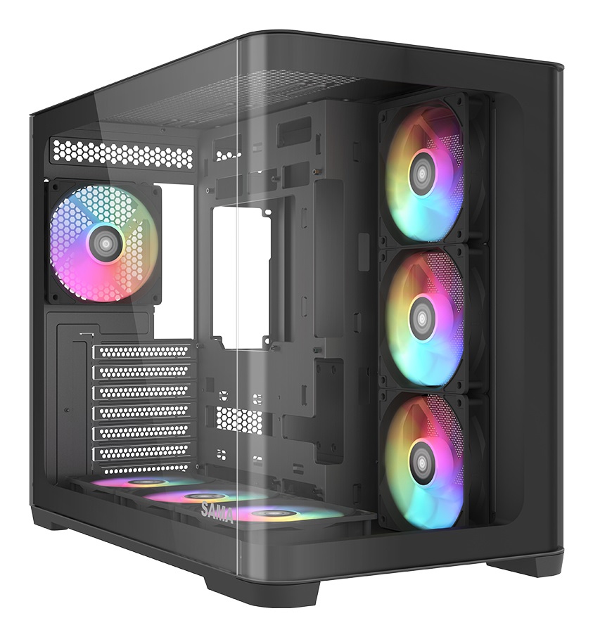 SAMA Gears V60 Midi Tower Nero - Case ATX con 7 Ventole ARGB e Porta USB Tipo C