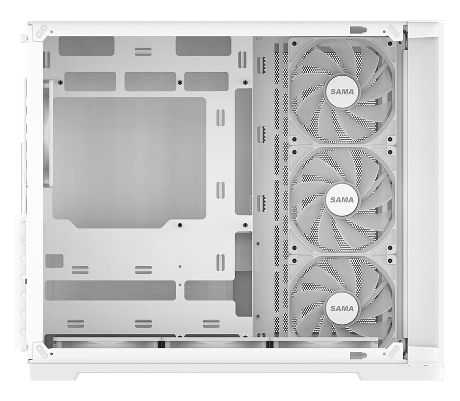 SAMA Gears V60 Midi Tower Bianco - Case ATX con Doppia Camera e Ventole PWM ARGB