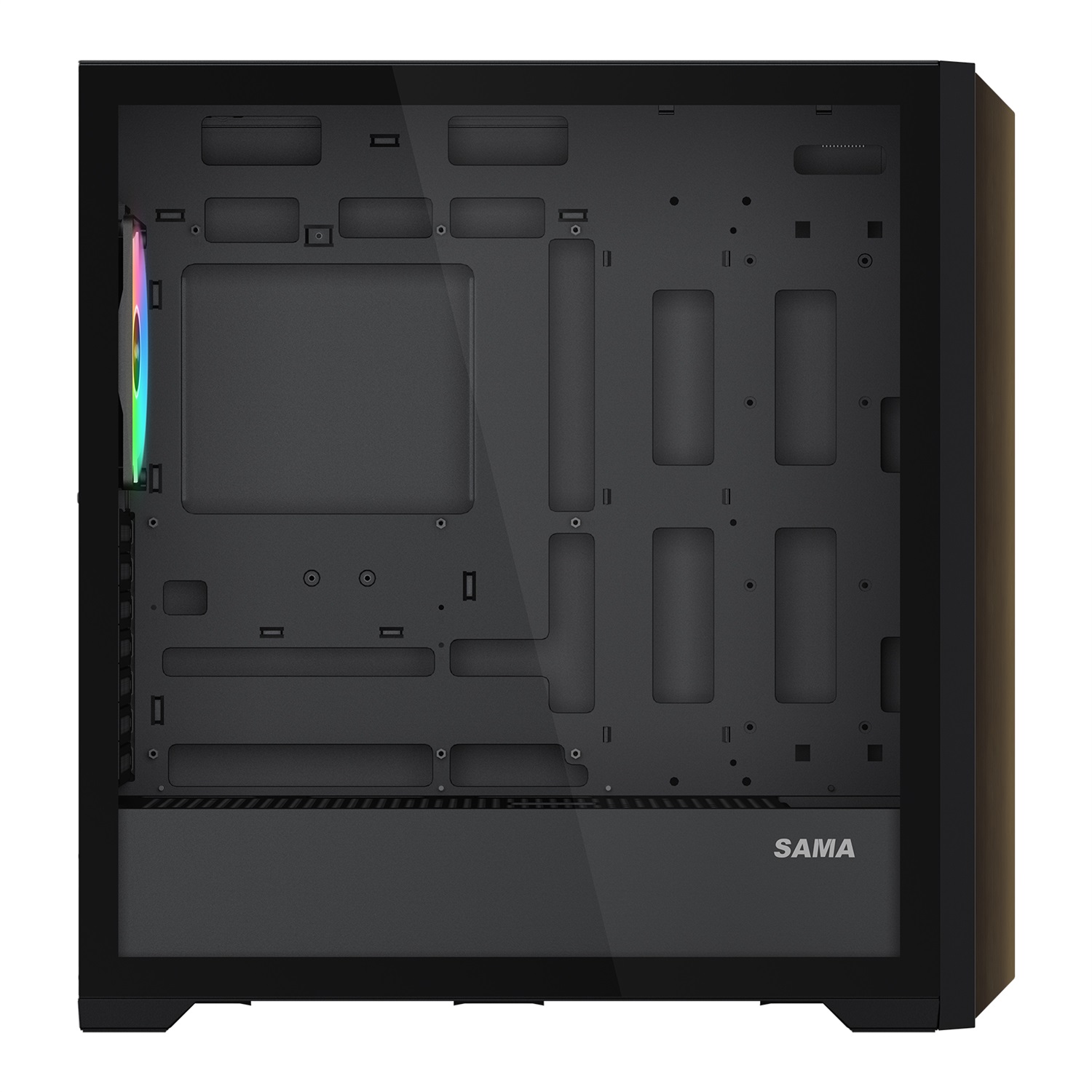 SAMA Case SAMA Z60 - Mid Tower ATX con pannello in vetro temperato e listelli in noce