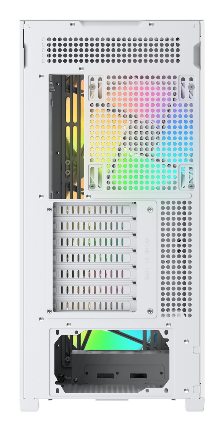 SAMA Gears Z60 Midi Tower Bianco - Case ATX con pannello in vetro temperato e 3 ventole da 140 mm