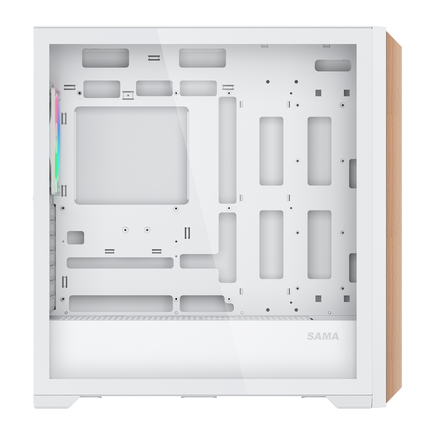 SAMA Gears Z60 Midi Tower Bianco - Case ATX con pannello in vetro temperato e 3 ventole da 140 mm