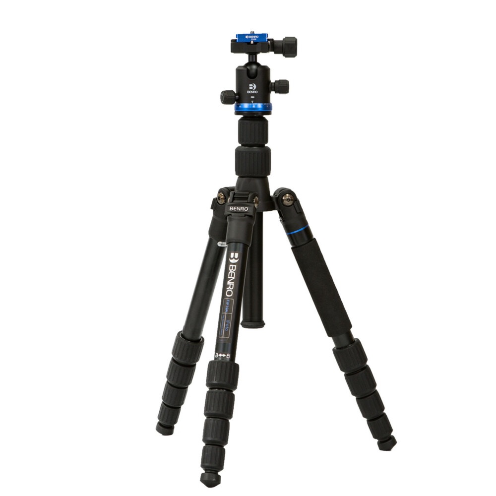 Benro iFoto A19 Treppiede in Alluminio con Testa IB0 - Altezza Max 147cm, Carico Max 8kg, Peso 1,6kg, Funzione Monopiede