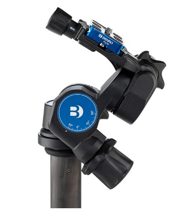 Benro GD3WH Testa Micrometrica per Treppiede - Capacità di Carico 6 kg, Fibra di Carbonio, 3 Vie, Colori Nero e Blu