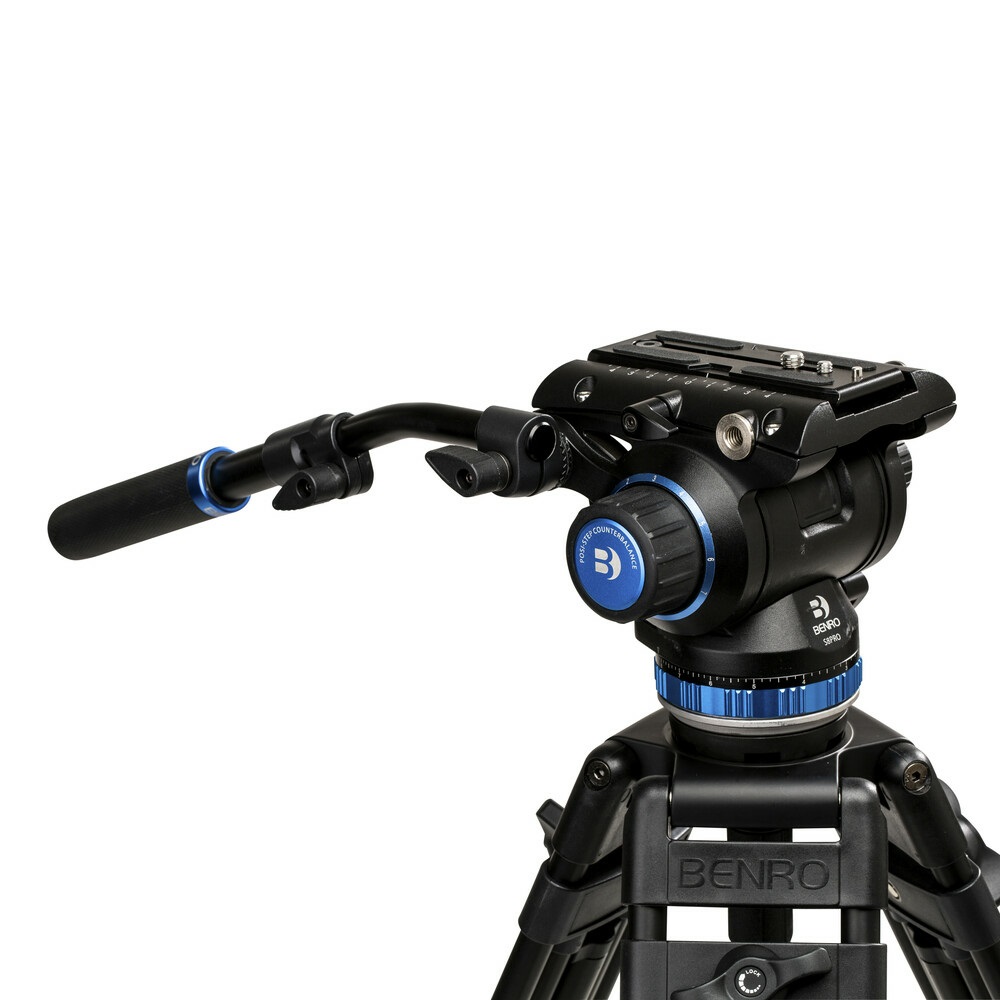 Benro S8 PRO - Testa video fluida a base piatta 75 mm, 8 kg, controbilanciamento a 8 gradini, supporto accessori 3/8-16, piastra a sgancio rapido