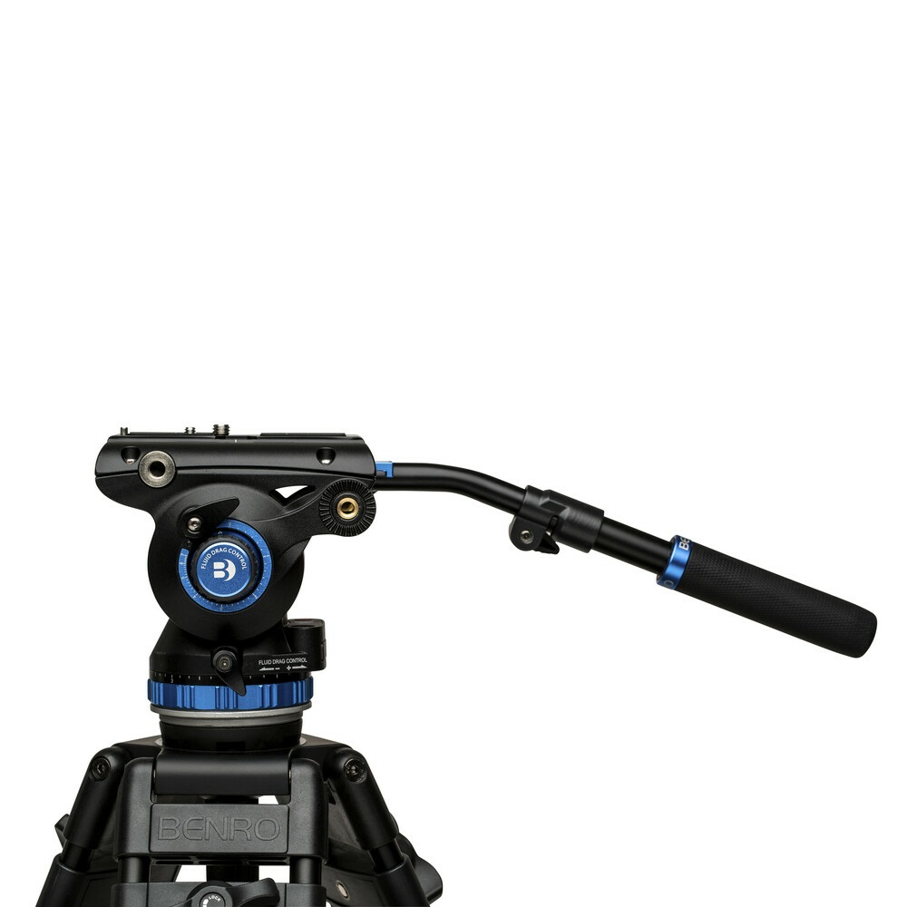 Benro S8 PRO - Testa video fluida a base piatta 75 mm, 8 kg, controbilanciamento a 8 gradini, supporto accessori 3/8-16, piastra a sgancio rapido