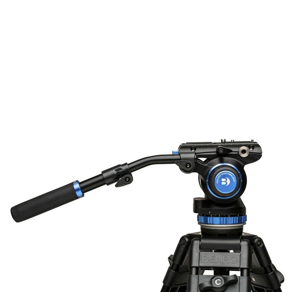 Benro S8 PRO - Testa video fluida a base piatta 75 mm, 8 kg, controbilanciamento a 8 gradini, supporto accessori 3/8-16, piastra a sgancio rapido