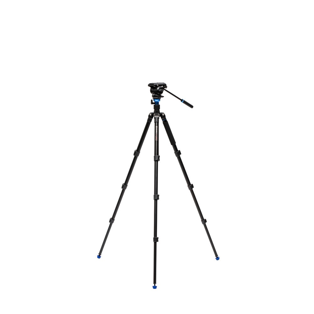 Benro A2883FS4PRO Treppiede da Viaggio in Alluminio con Testa Video Fluida S4Pro, Trasformabile in Monopiede, Custodia Inclusa