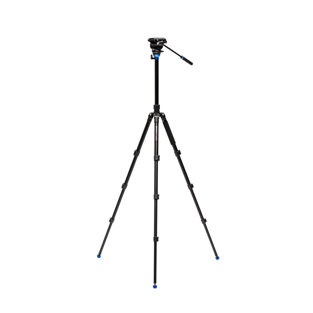 Benro A2883FS4PRO Treppiede da Viaggio in Alluminio con Testa Video Fluida S4Pro, Trasformabile in Monopiede, Custodia Inclusa