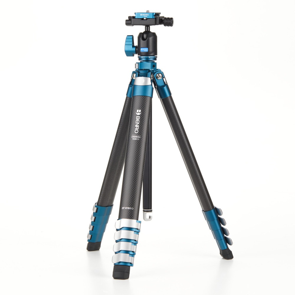 Benro TCBH15N00P Treppiede Professionale per Smartphone e Macchina Fotografica Digitale con Testa Inclusa - Nero/Blu