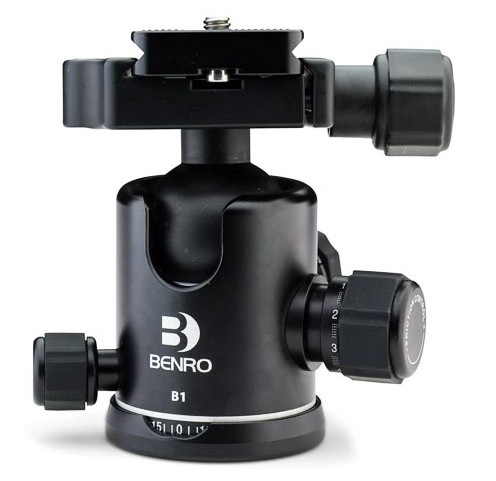 Benro B1 Testa a Sfera per Treppiede Nero - Capacità di Carico 12 kg, Piastra Intercambiabile PU-60