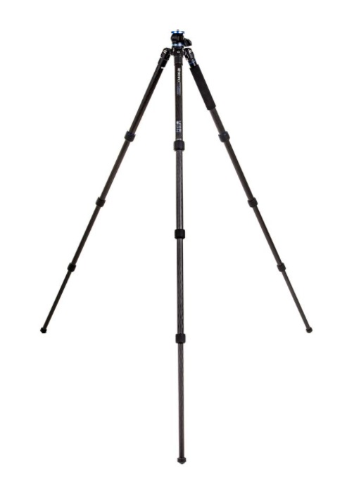 Benro FGP28C Treppiede da Viaggio in Carbonio con Colonna Centrale Flessibile - Capacità Fino a 14 kg, 3 Gambe, Nero e Blu