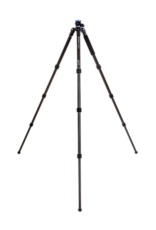 Benro FGP28C Treppiede da Viaggio in Carbonio con Colonna Centrale Flessibile - Capacità Fino a 14 kg, 3 Gambe, Nero e Blu