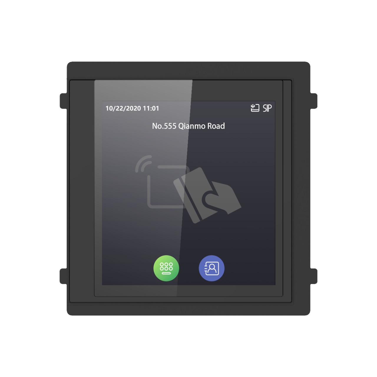 Hikvision DS-KD-TDM Modulo Display Touch con Lettore Mifare - Nero, 100x100x35 mm, 12V, 4W