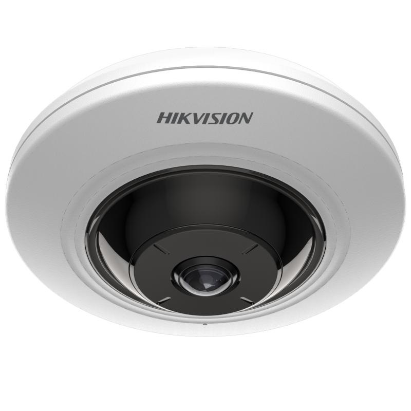 Hikvision DS-2CD2955G0-ISU Videocamera IP Fisheye 5MP 1.05mm 180° con True WDR 120 dB e Audio