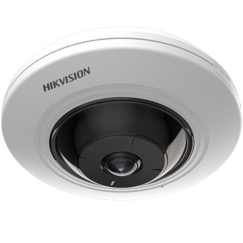 Hikvision DS-2CD2955G0-ISU Videocamera IP Fisheye 5MP 1.05mm 180° con True WDR 120 dB e Audio