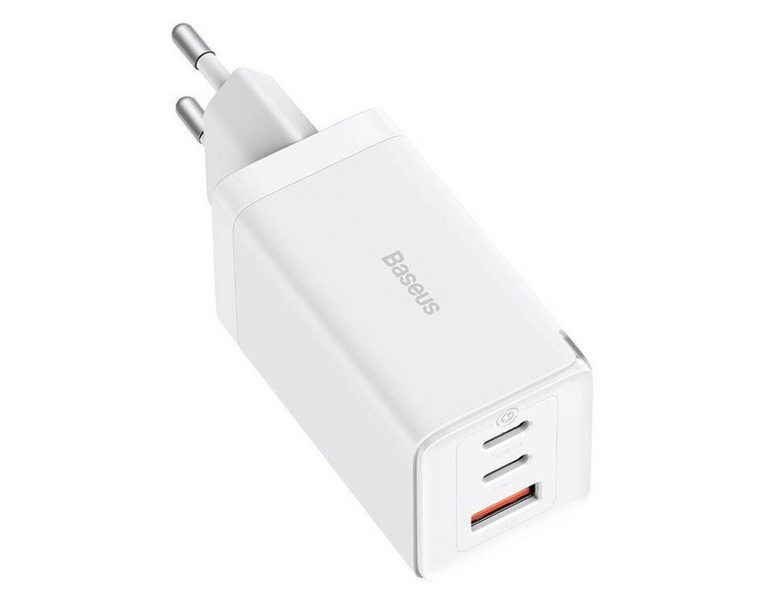 Baseus GaN5 Pro Caricatore Universale 65W Bianco con USB-C, Ricarica Rapida QC, AFC e PD