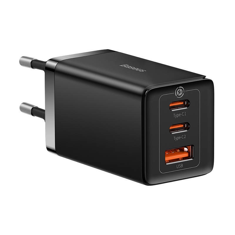 Baseus Caricatore GaN 65W Rapido Portatile con 2 Porte USB-C e USB per iPhone e Laptop