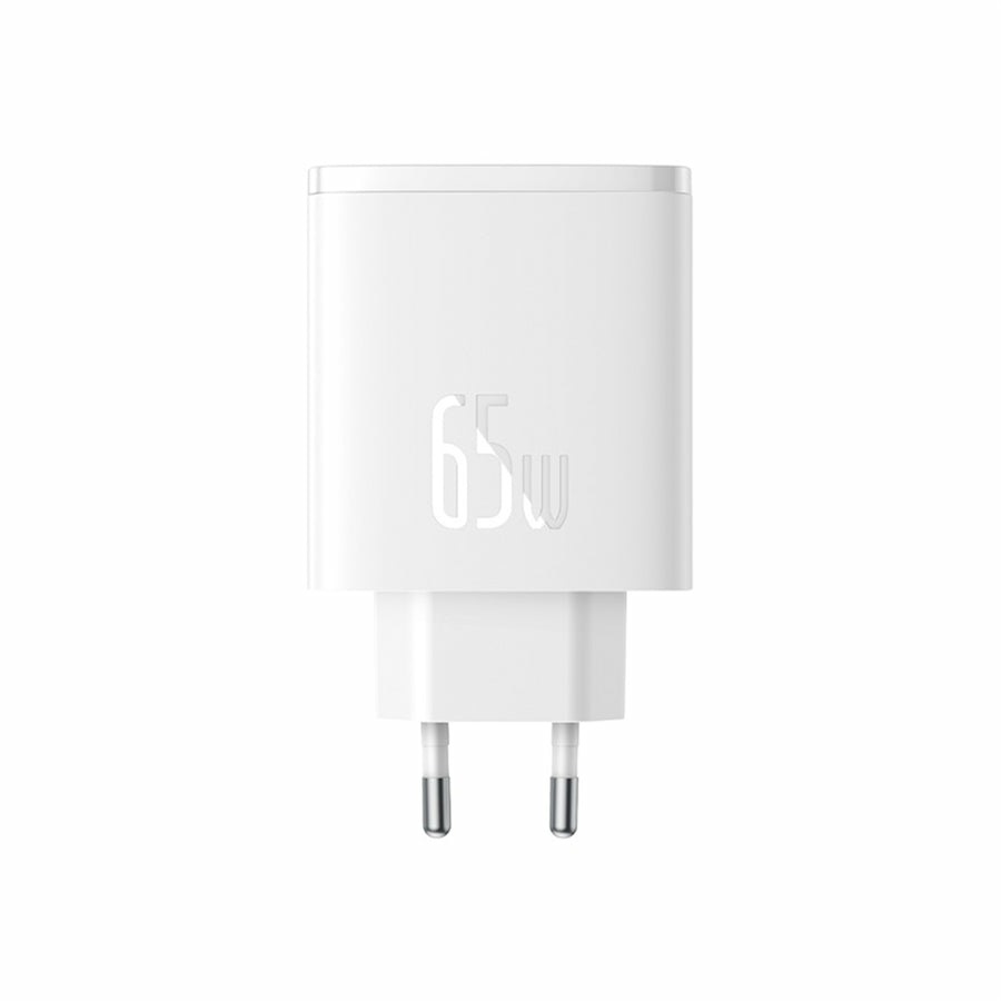 Baseus Caricatore da Muro 65W GaN con 2xUSB-C e USB, Ricarica Rapida per iPhone e Laptop