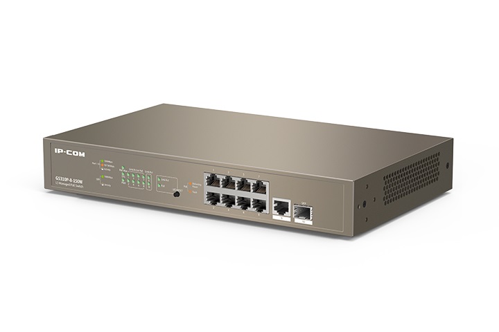 IP-COM G5310P-8-150W Switch di rete Gestito L3 con 9 porte Gigabit Ethernet (10/100/1000) e 1 porta SFP, Supporto Power over Ethernet (PoE) fino a 130W