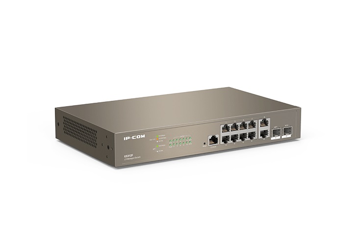 IP-COM G5312F Switch di rete Gestito L3 Gigabit Ethernet 10x10/100/1000 2 SFP, Montaggio Rack 1U in Metallo