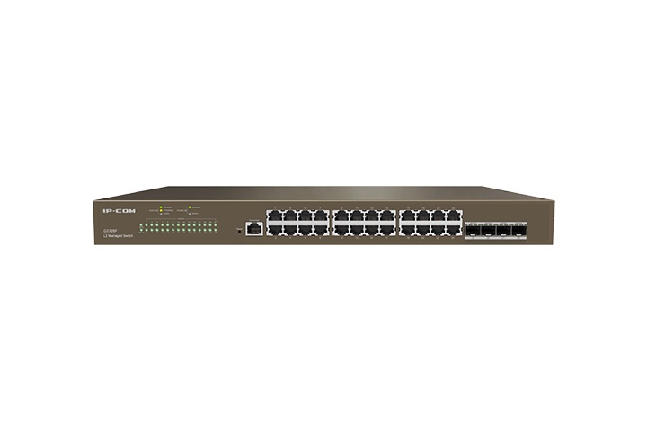 IP-COM G3328F Switch di rete L2 Cloud Managed 24 porte Gigabit Ethernet (10/100/1000) 4 porte SFP, 1U, Nero