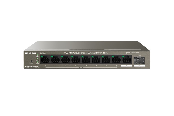 IP-COM G2210P-8-102W Switch di rete Gestito 8 Porte Gigabit Ethernet PoE con 1 Porta SFP