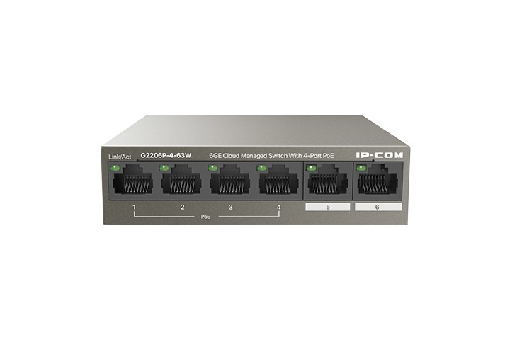 IP-COM G2206P-4-63W Switch di rete Gestito PoE Gigabit Ethernet con 4 porte PoE e 2 porte uplink