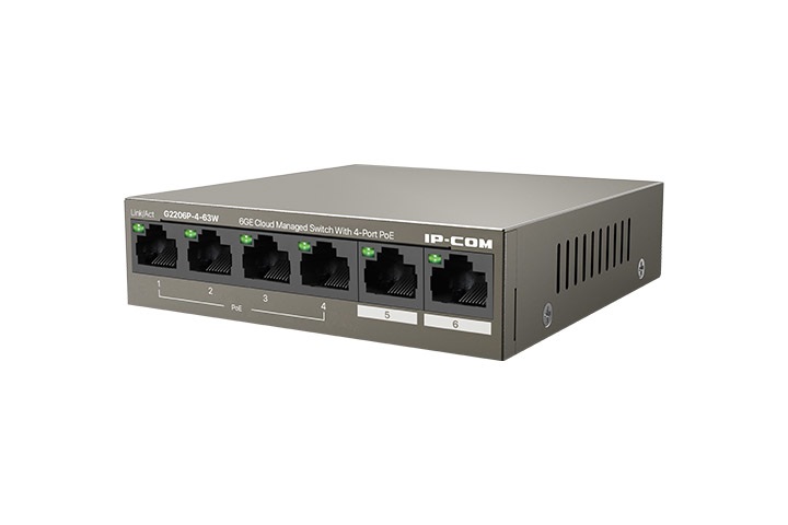 IP-COM G2206P-4-63W Switch di rete Gestito PoE Gigabit Ethernet con 4 porte PoE e 2 porte uplink